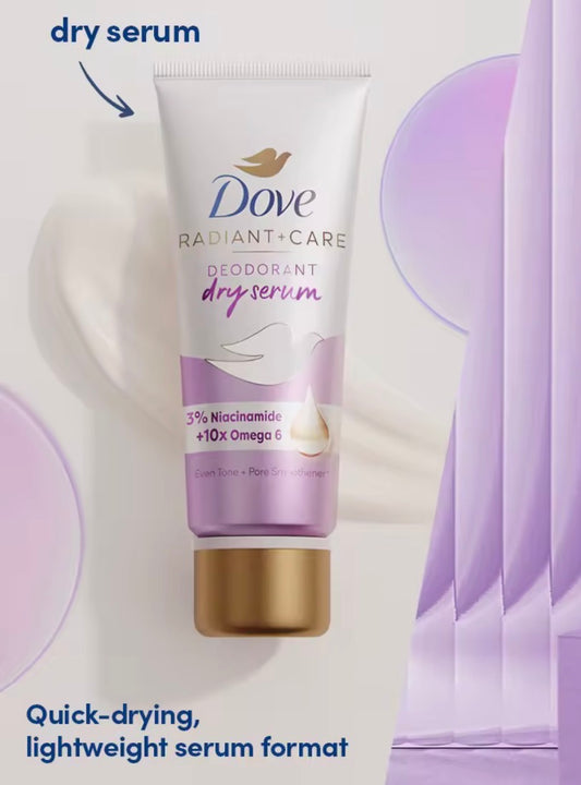 Dove Radiant+Care Deodorant Dry Serum | 3% Niacinamide + 10x Omega6