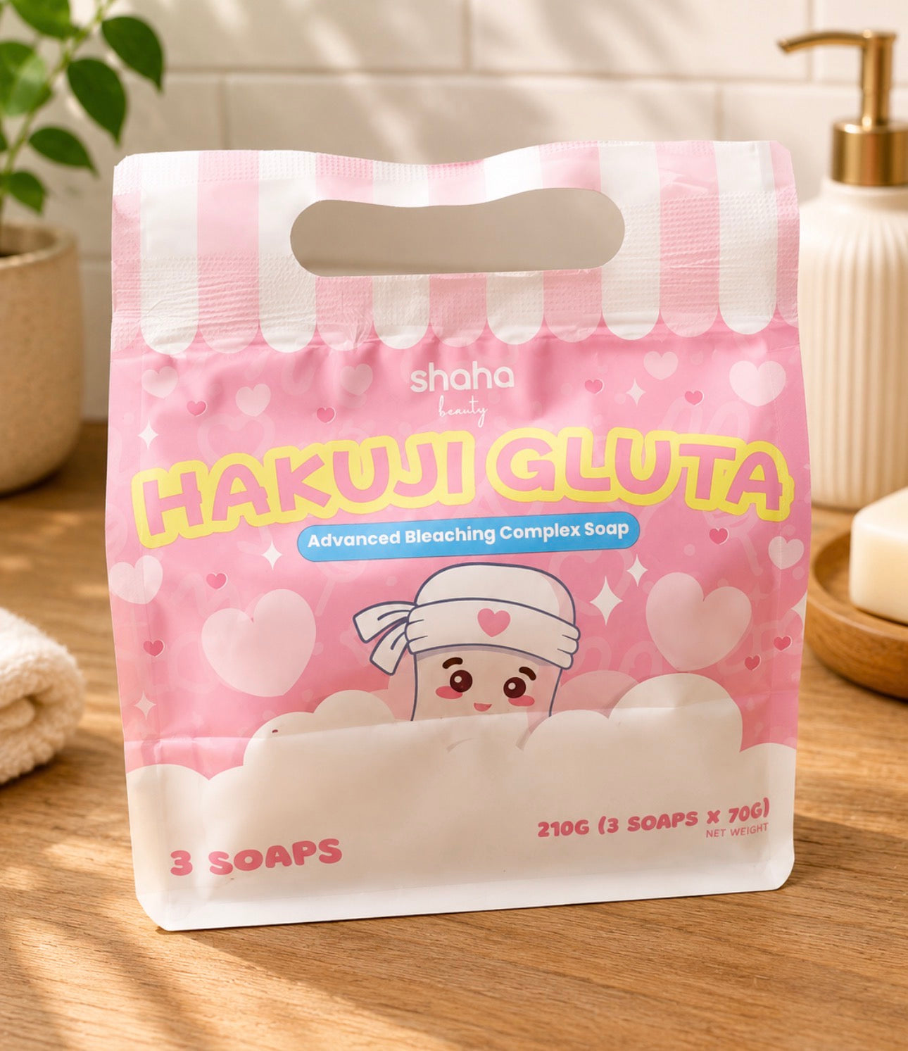 Shaha Beauty Hakuji Gluta Advanced Bleaching Complex Soap 3x70g