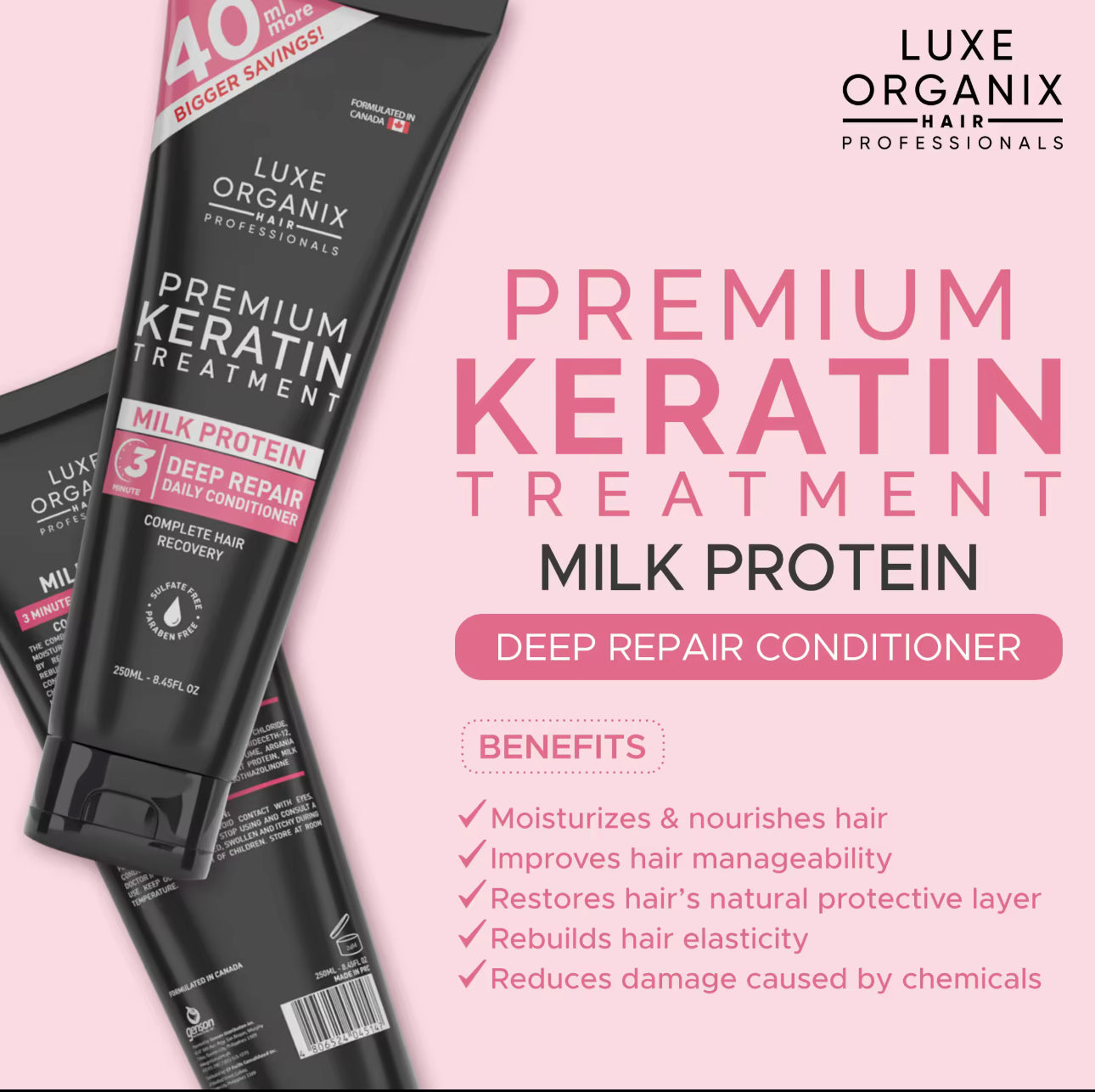 Luxe Organix Premium Keratin | Deep Repair Treatment 250ml