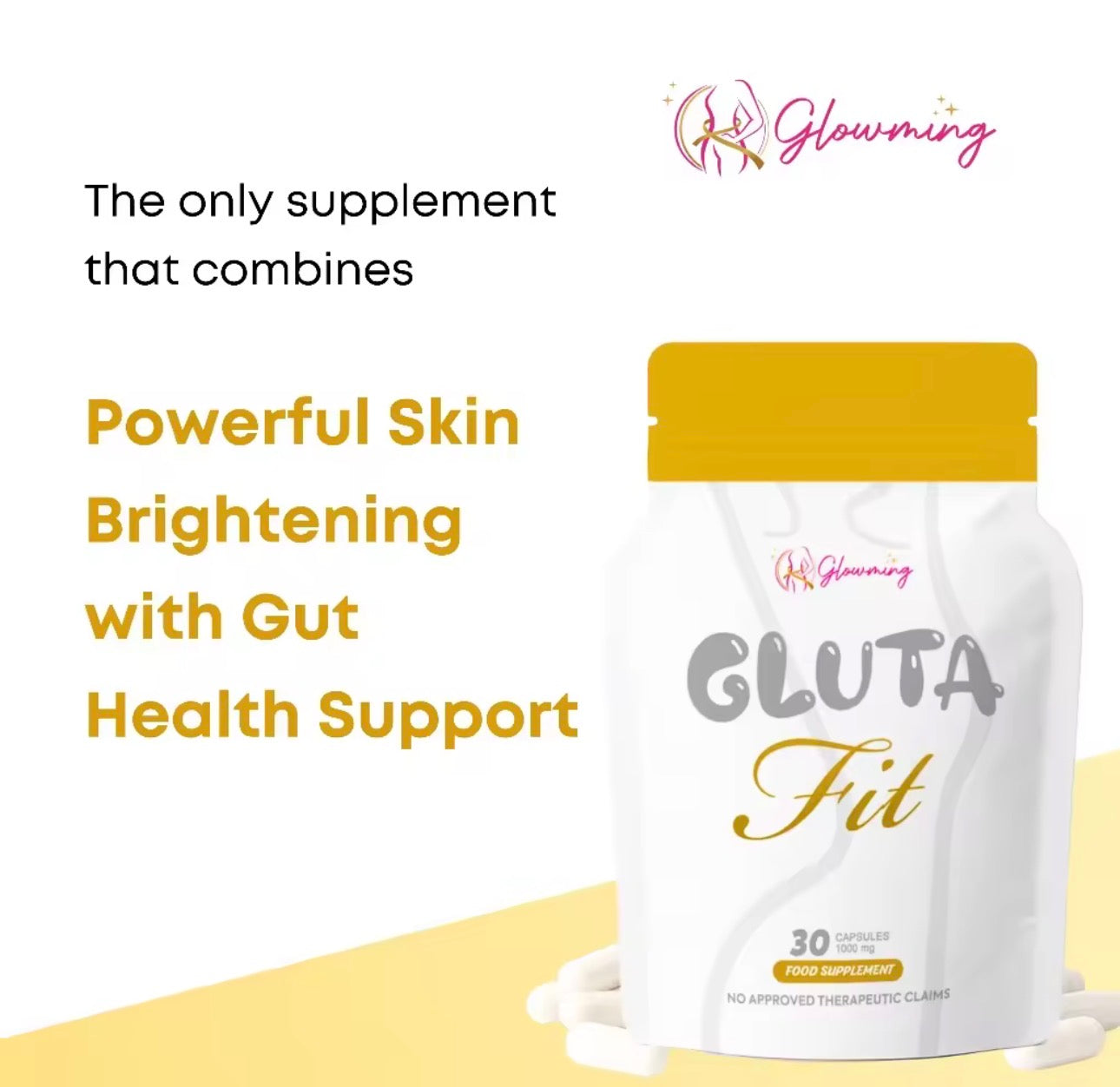 Glowming Gluta Fit Capsules | L Glutathione + Marine Collagen w/ L Carnitine