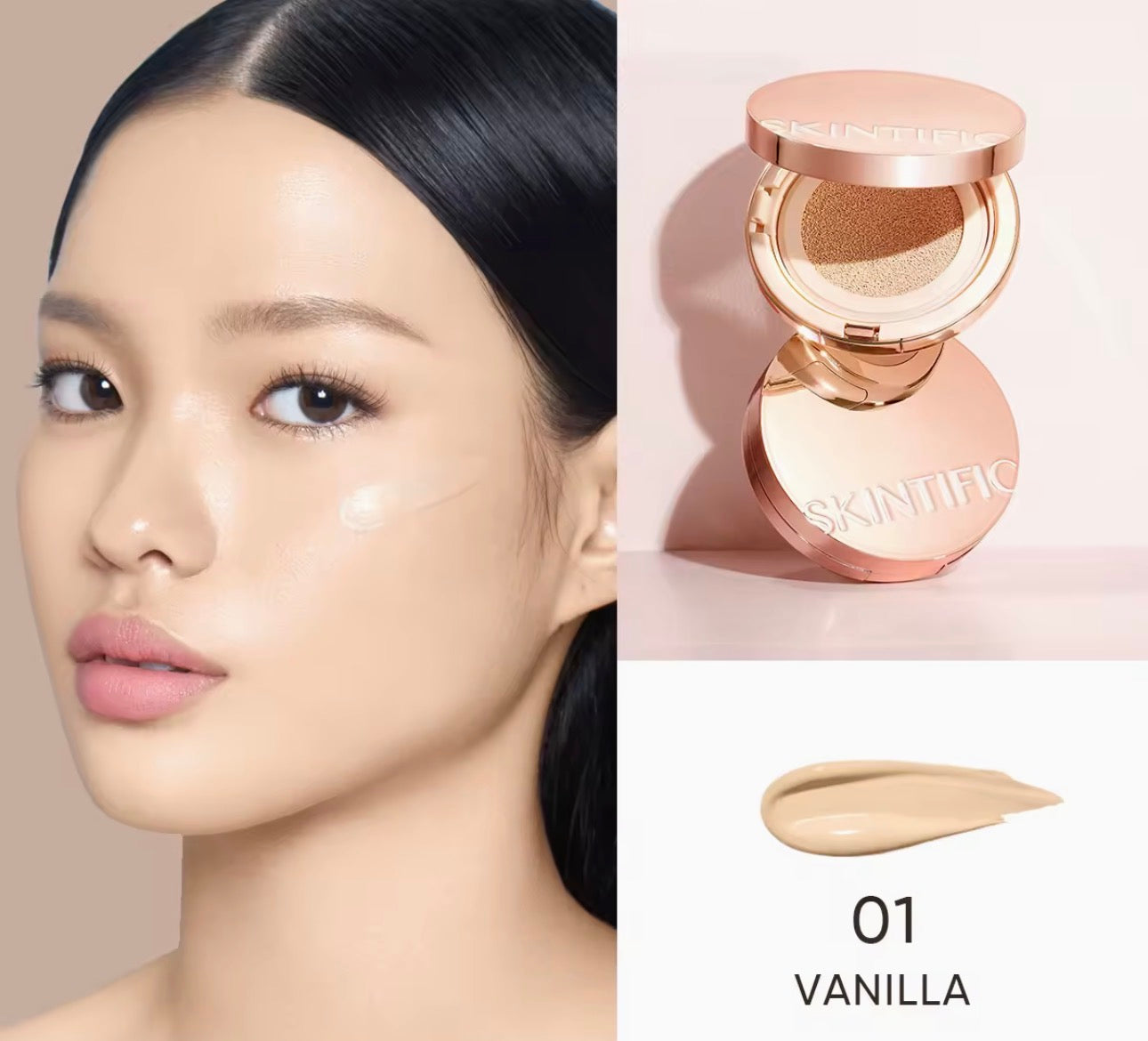 Skintific Cover All Perfect Cushion |High Coverage Poreless Flawless Foundation |24H Long-lasting SPF35 PA++++