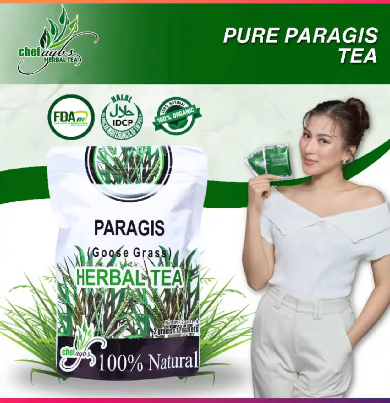 Chef Ayb’s Paragis Goose Grass Herbal Tea | 100% Natural Natural | 10sachets