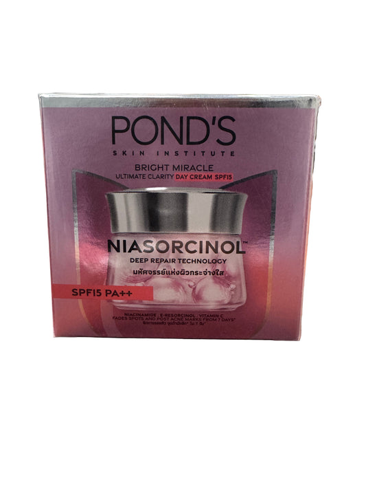 Ponds Bright Miracle Day Cream SPF 15 PA++ Ultimate Clarity Niasorcinol 45g