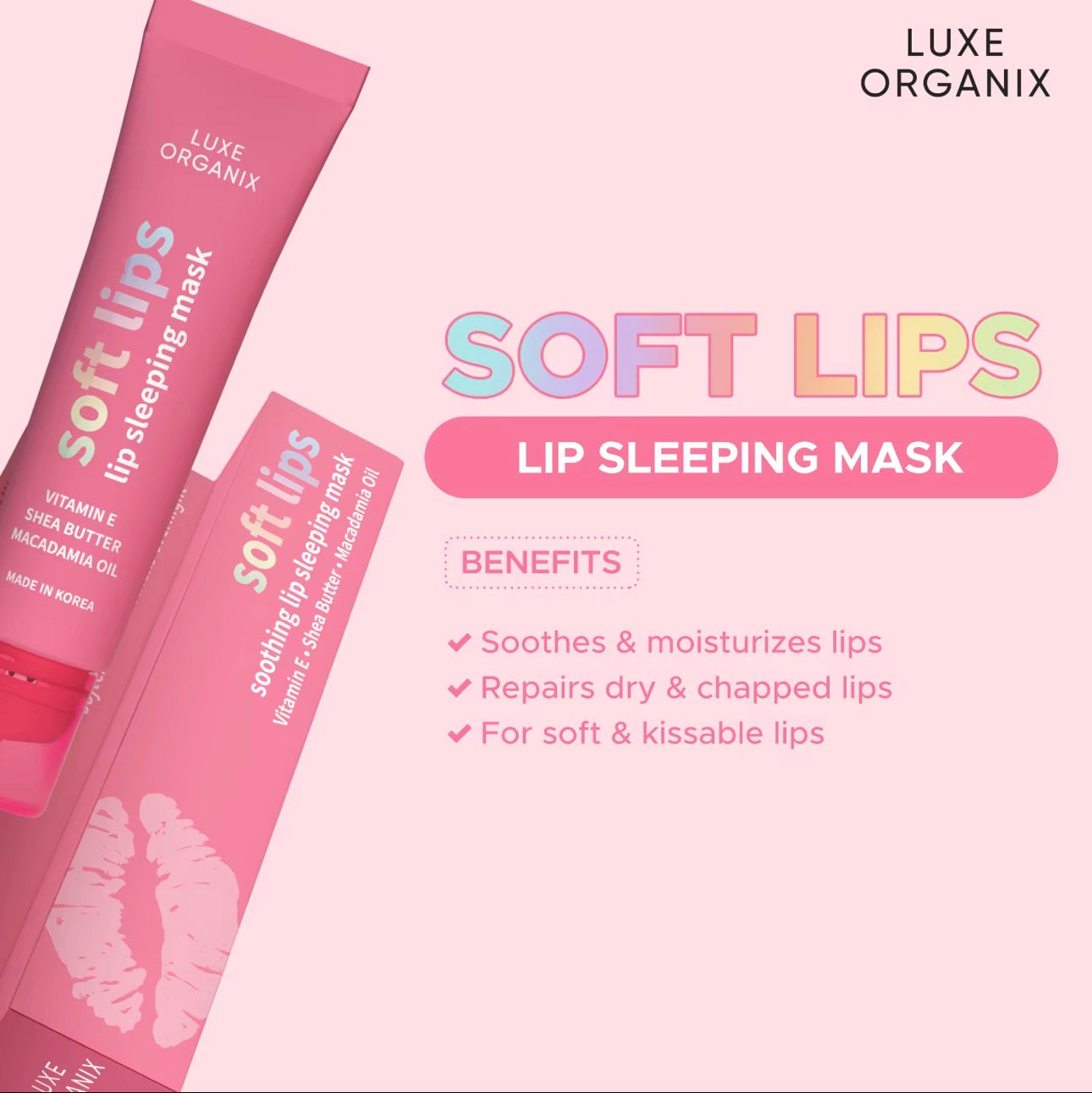LUXE ORGANIX Soft Lips Exfoliating Lip Scrub | Soothing Lip Sleeping Mask |15g