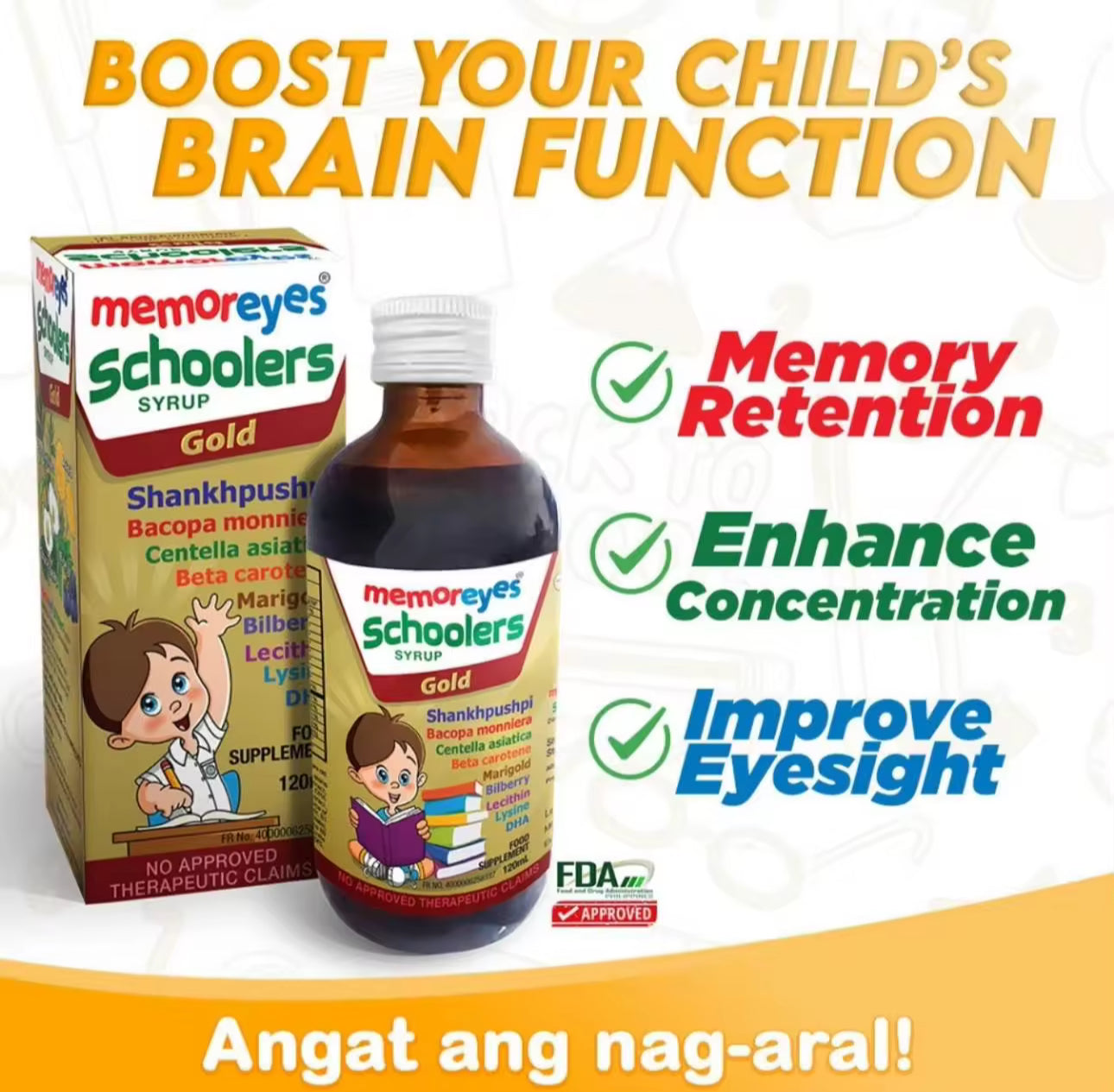 MemorEyes Schoolers Gold Syrup 120ml