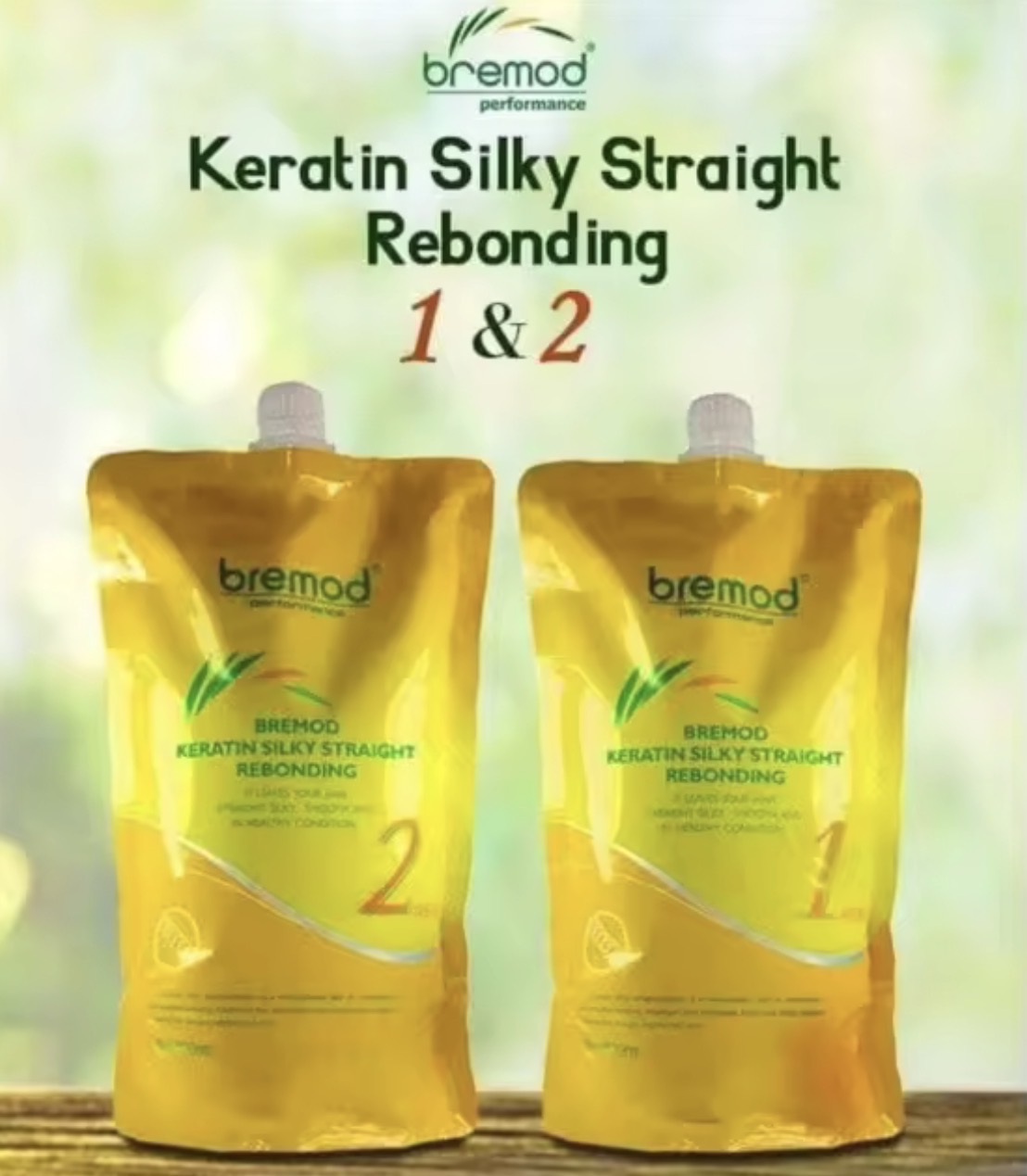 Bremod Keratin Silky Straight Rebonding (Step 1 & 2) 800ml x 2 Pouch