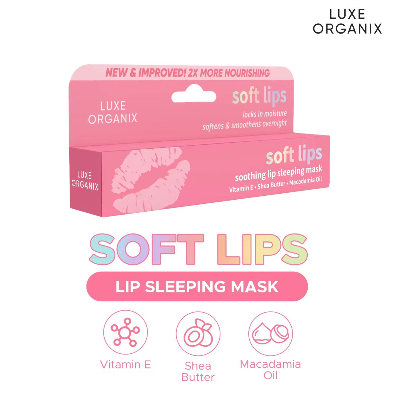 LUXE ORGANIX Soft Lips Exfoliating Lip Scrub | Soothing Lip Sleeping Mask |15g