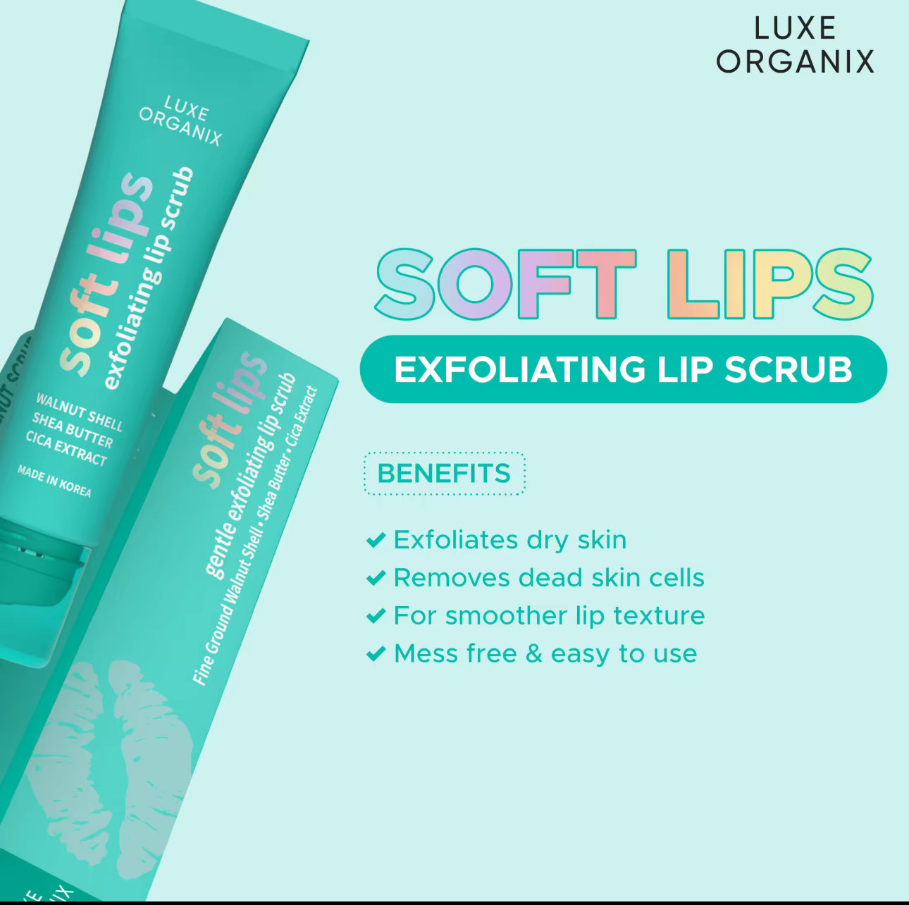 LUXE ORGANIX Soft Lips Exfoliating Lip Scrub 15g
