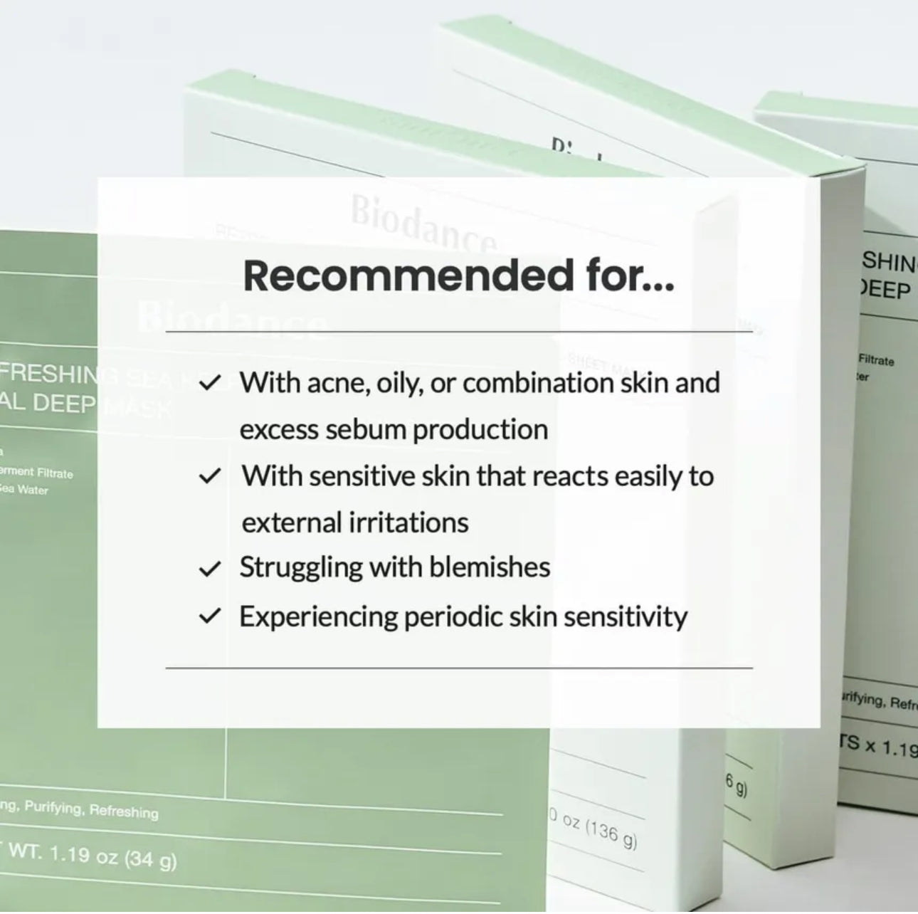 Biodance Refreshing Sea Kelp Real Deep Mask | 4Sheets | 136g | authentic from Korea