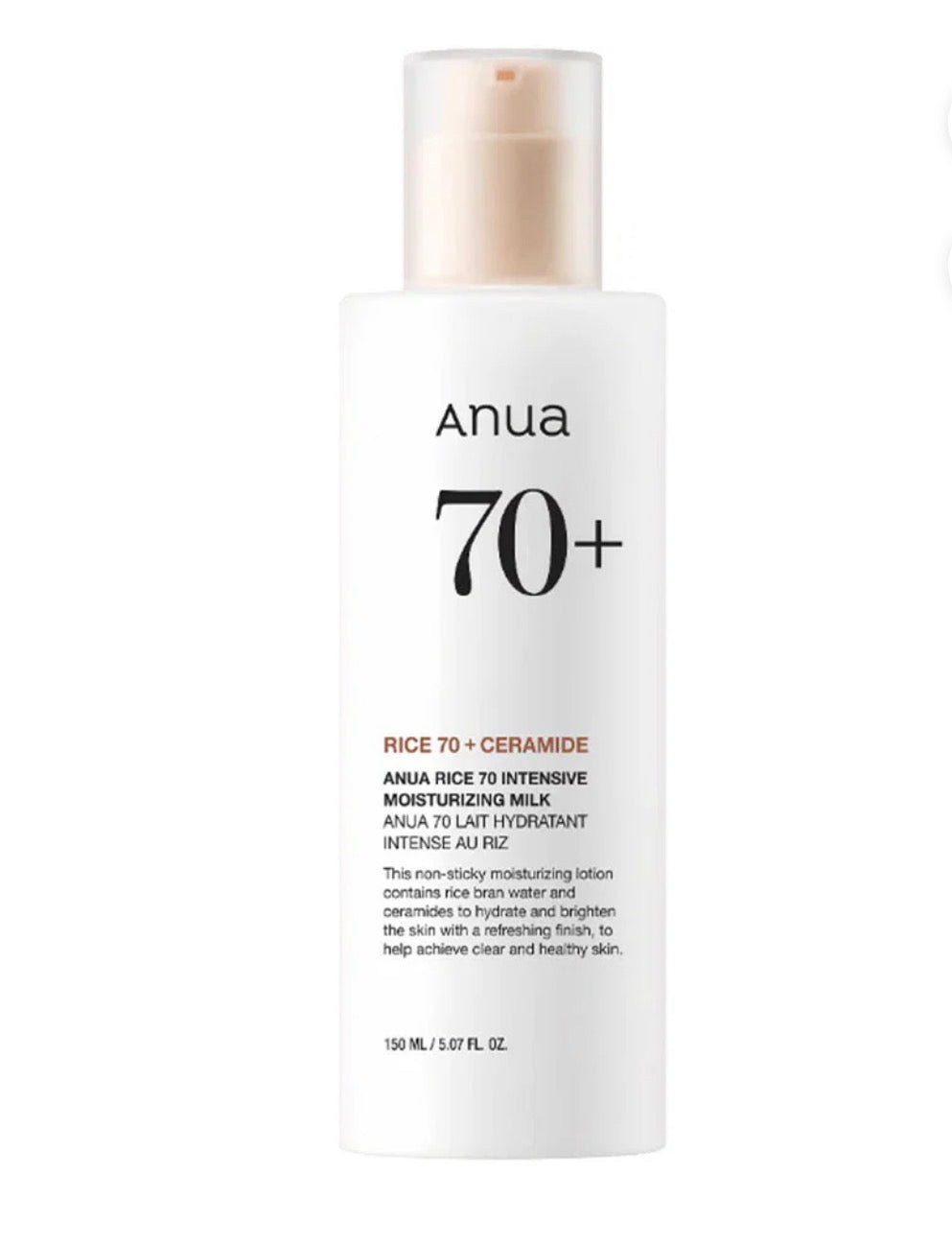 ANUA Rice 70+ Ceramide Intensive Moisturizing Milk | 150ml