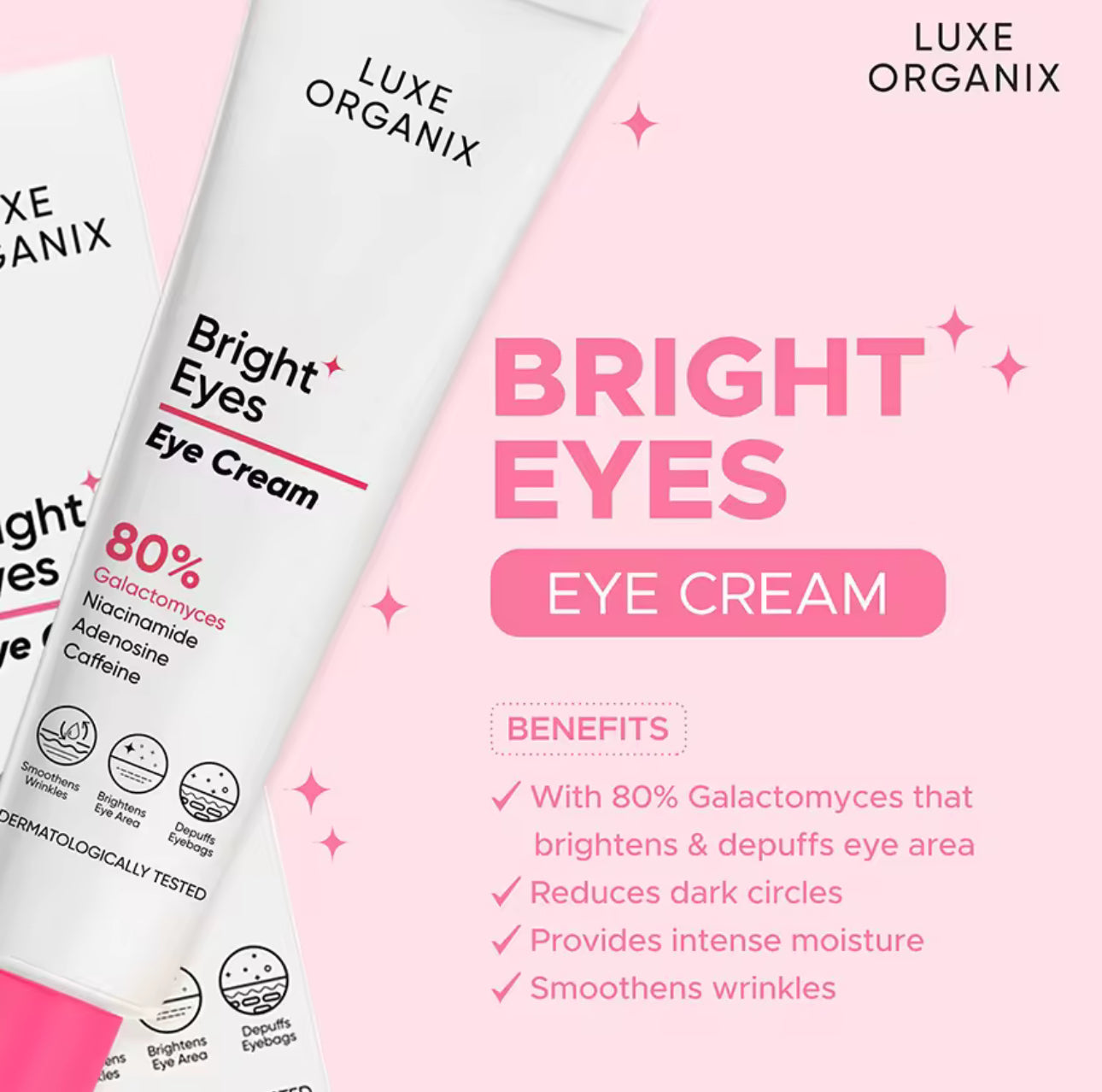 Luxe Organix Bright Eyes Eye Cream  80% Galactomyces | 15g