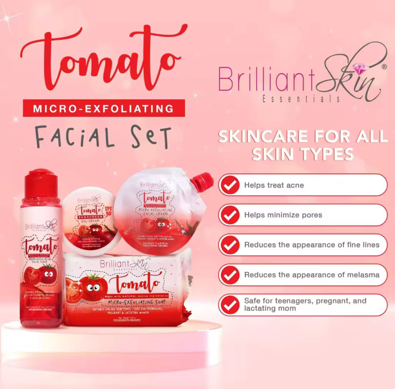 Brilliant Skin Tomato Micro Exfoliating Facial Set