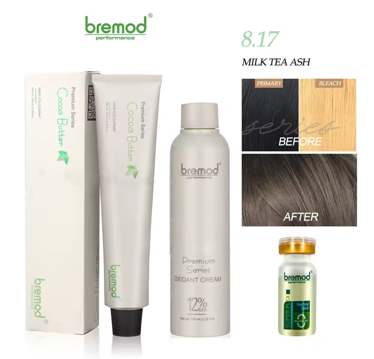 Bremod Premium Hair Dye Cocoa Butter with Oxi & Super Plex | 100ml