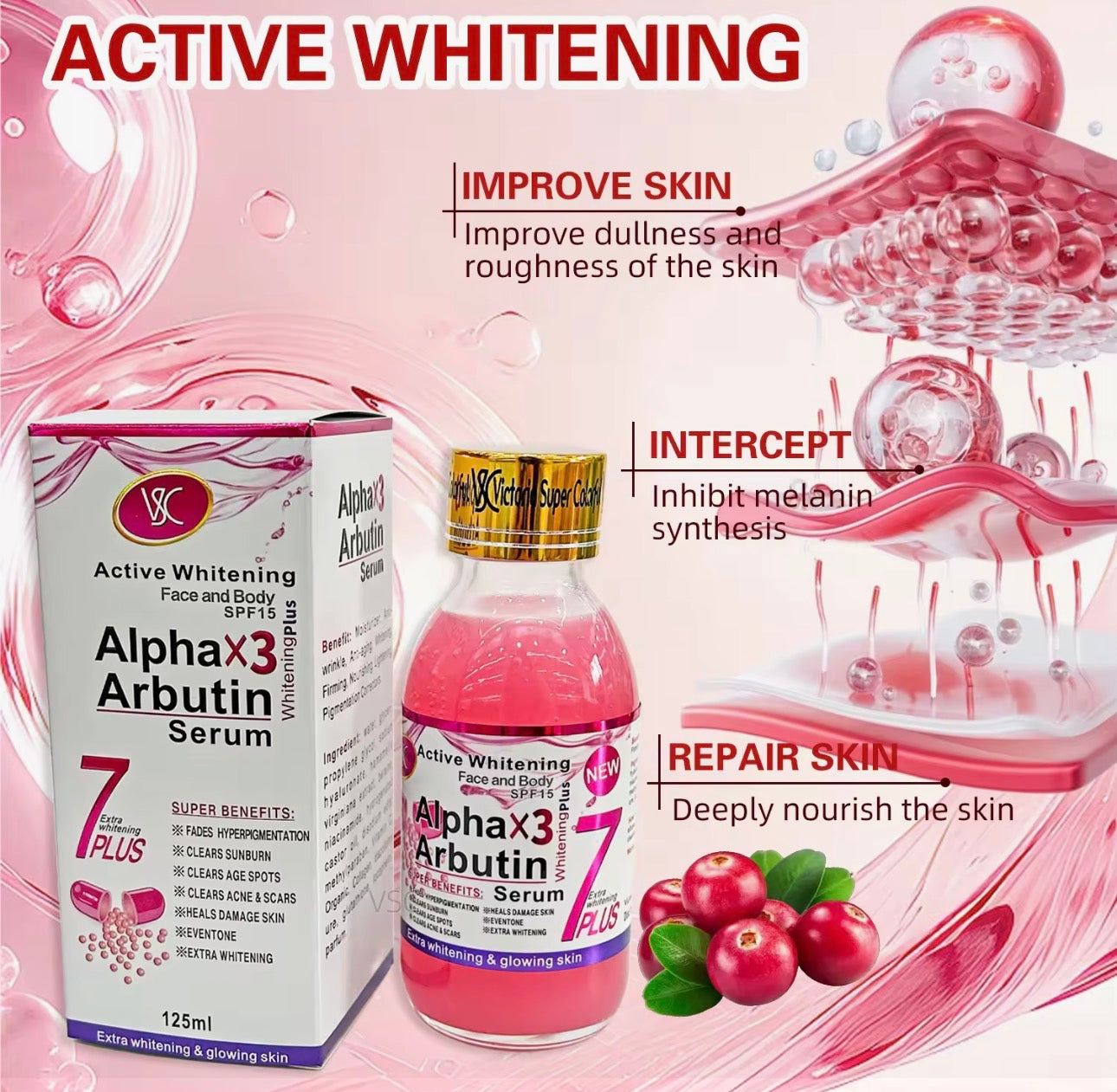 Alpha X3 Arbutin Whitening Serum SPF15 | 125ml | 7PLUS