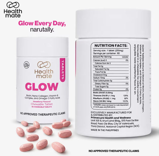 Health Mate GLOW – Strawberry Flavoured Chewable Tablets