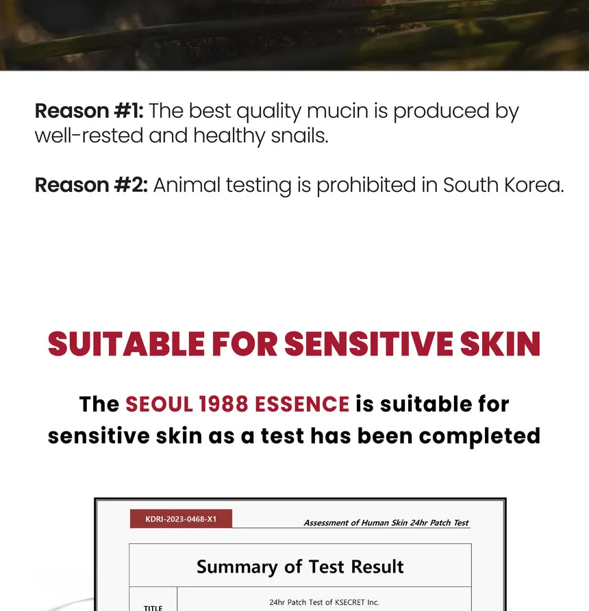 SEOUL 1988 Essence : Snail Mucin 97% + Rice KSECRET 100ml