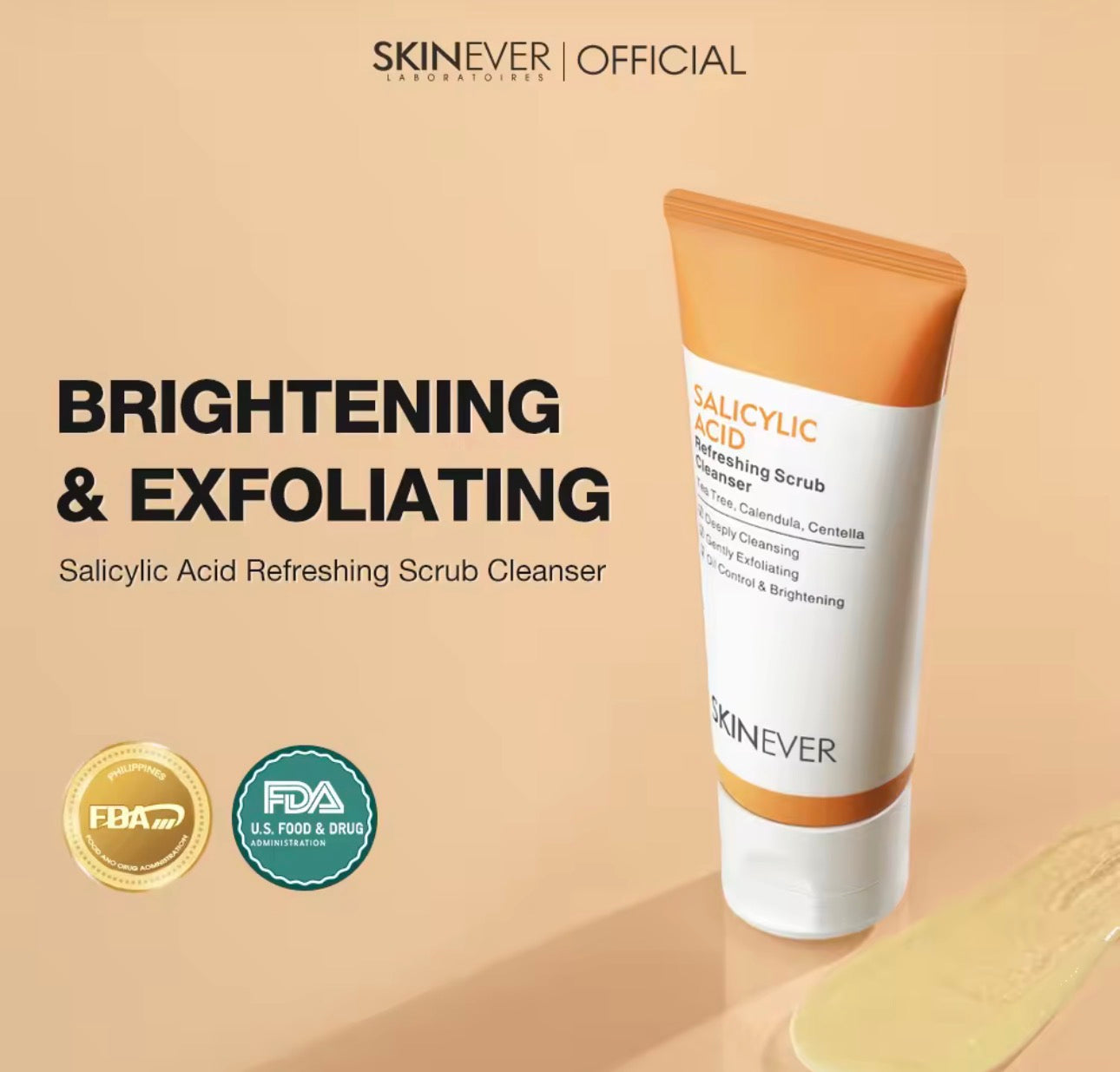 SKINEVER Salicylic Acid Refreshing Scrub Cleanser | 80ml