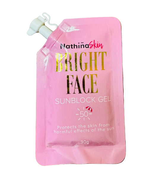 Nathiñia Skin Bright Face Kit |  Glow Getter Set | Gold Digger DNA Gold Serum 30ml | Bright Face Sunblock Gel SPF50 |30g | Glow Getter Sunblocker 10g