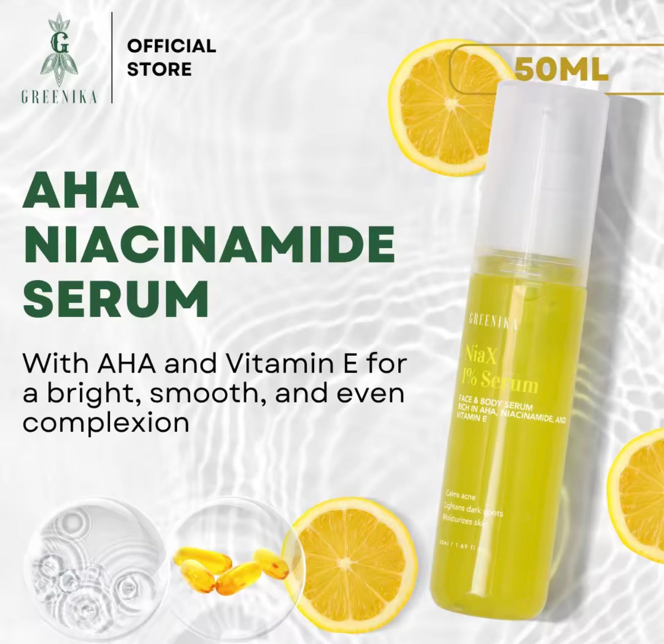 Greenika AHA Niacinamide Serum | 50ml