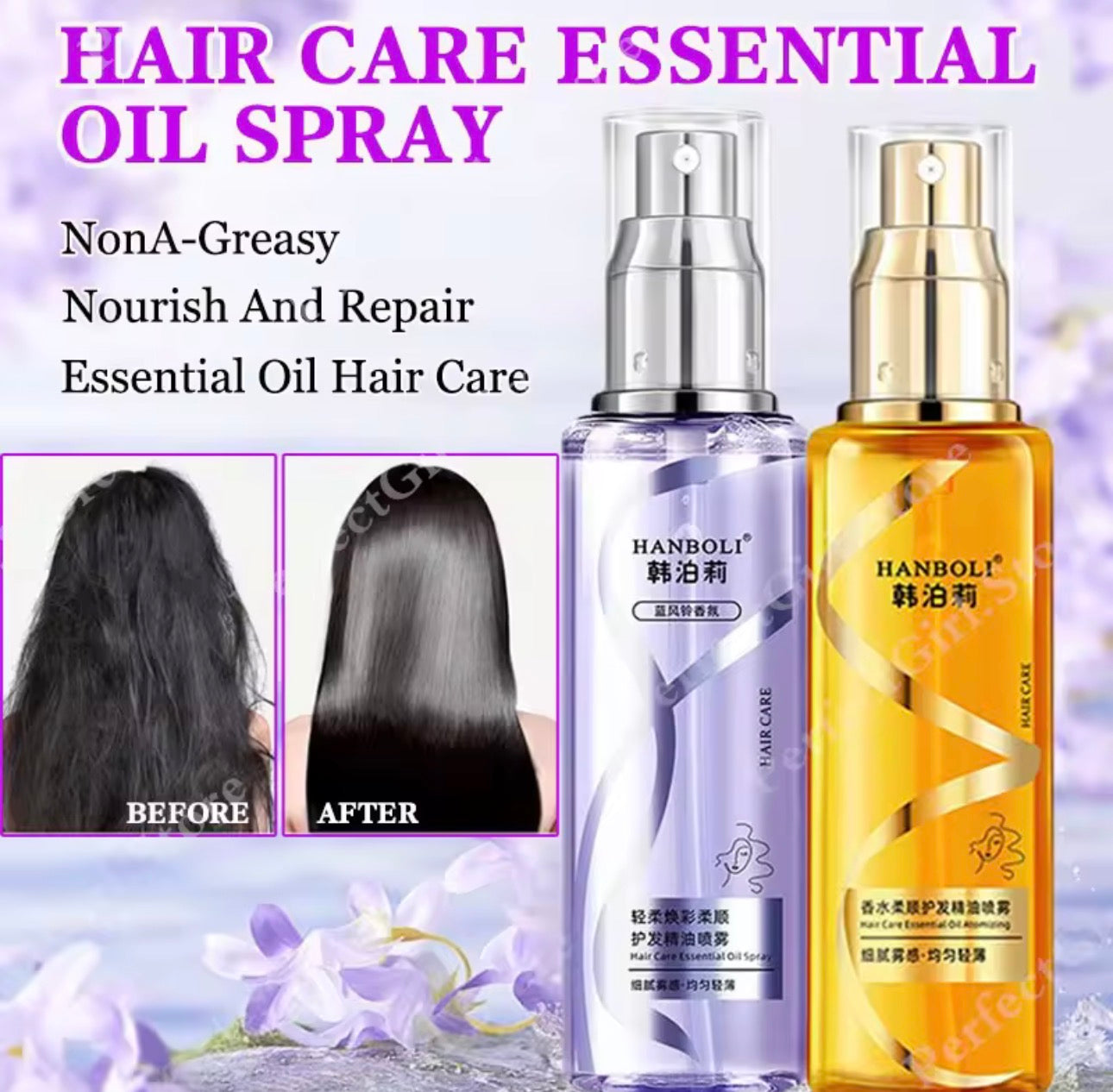 HANBOLI Hair Care Essential Oil Spray | Non-Greasy