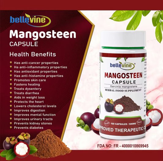 Bellevine Mangosteen Food Supplement 100 Capsules