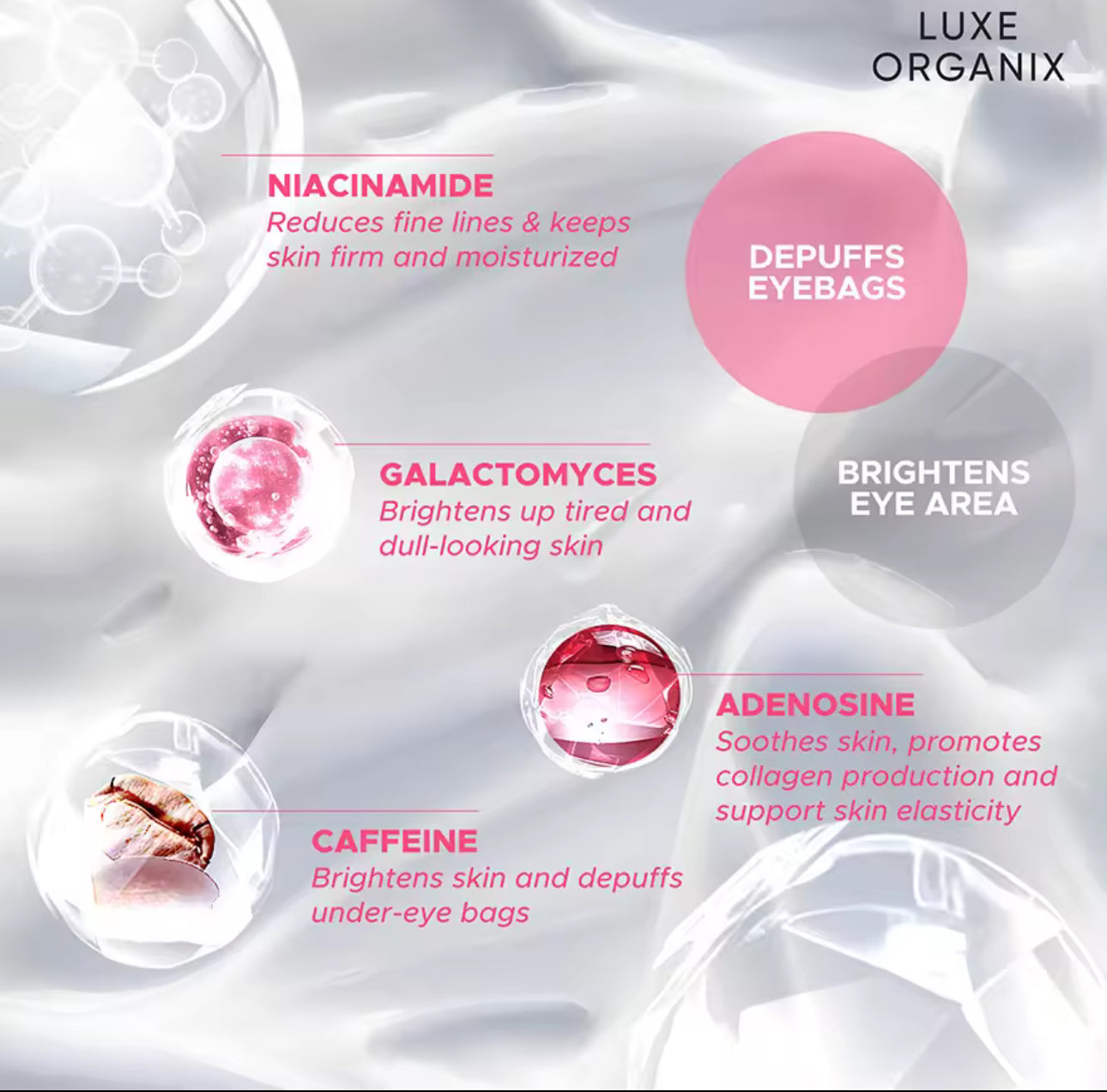 Luxe Organix Bright Eyes Eye Cream  80% Galactomyces | 15g