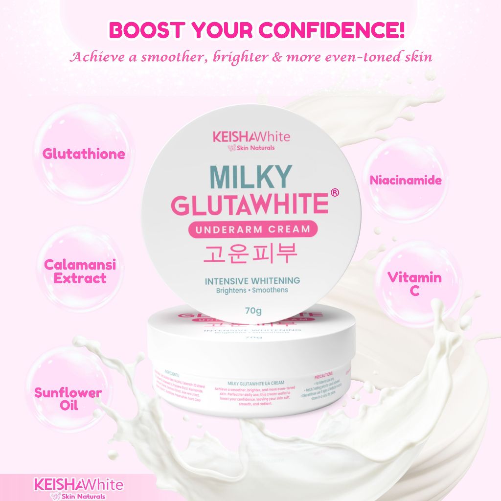 Keisha white milky gluta white underarm cream 70g