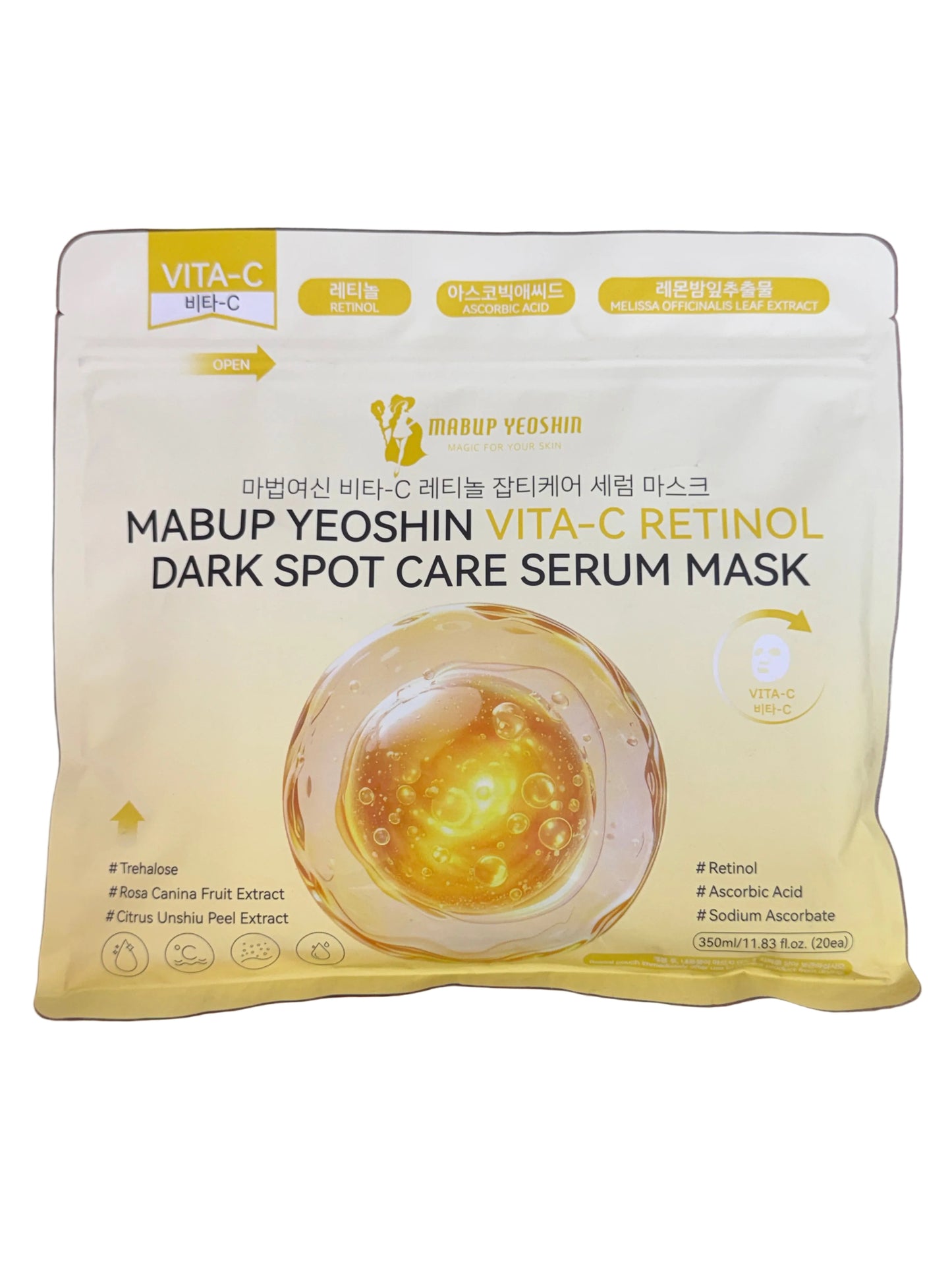 Mabup Yeoshi VITA-C RETINOL Dark Spot Care Serum Mask | 20sheets