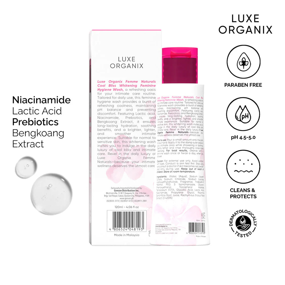 LUXE ORGANIX Femme Naturals Antibacterial Feminine Wash |120ml