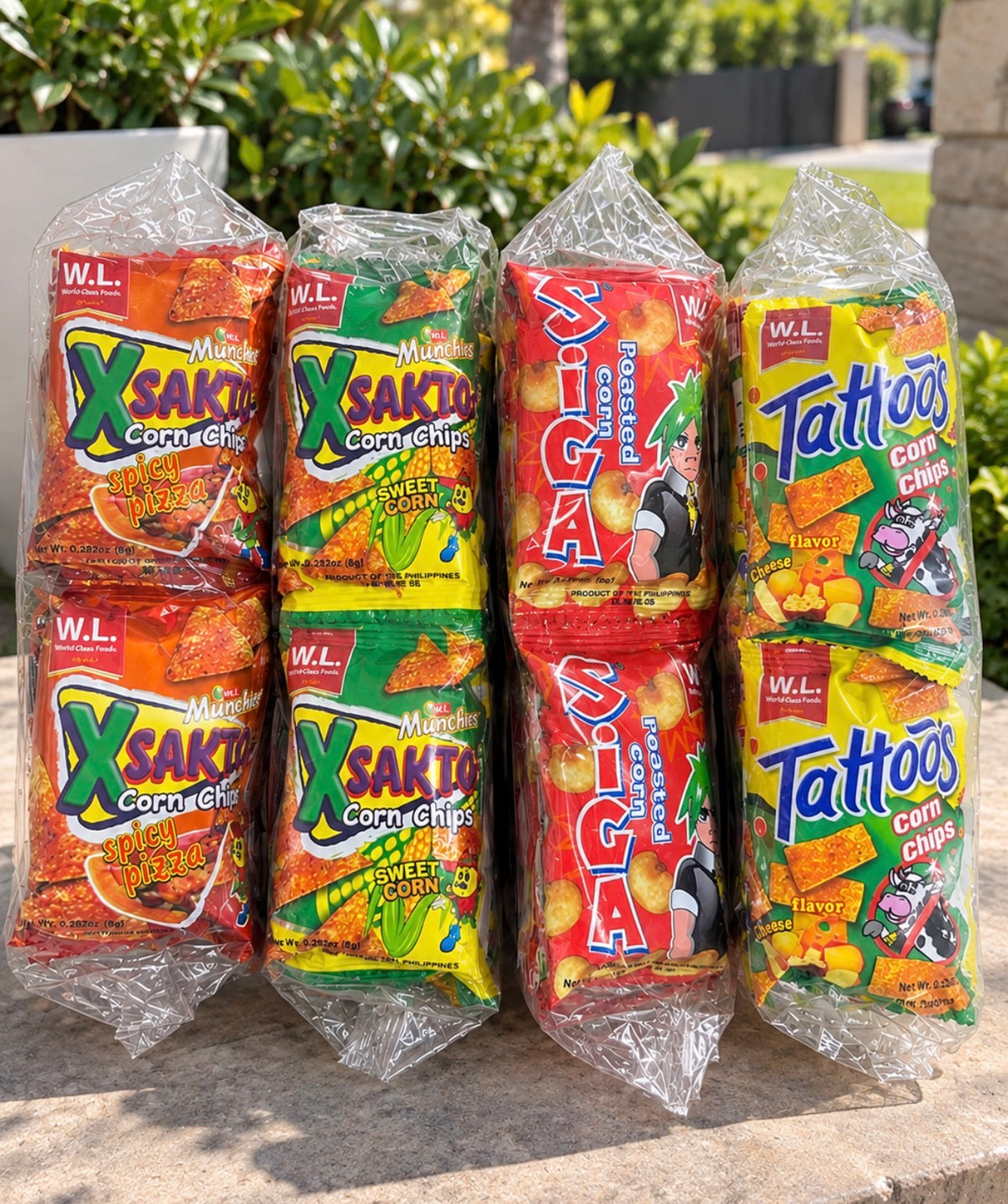 X-Sakto Corn Chips – Spicy Pizza & Sweet Corn, Siga – Roasted Corn
Tattoos Corn Chips – Cheese Flavor