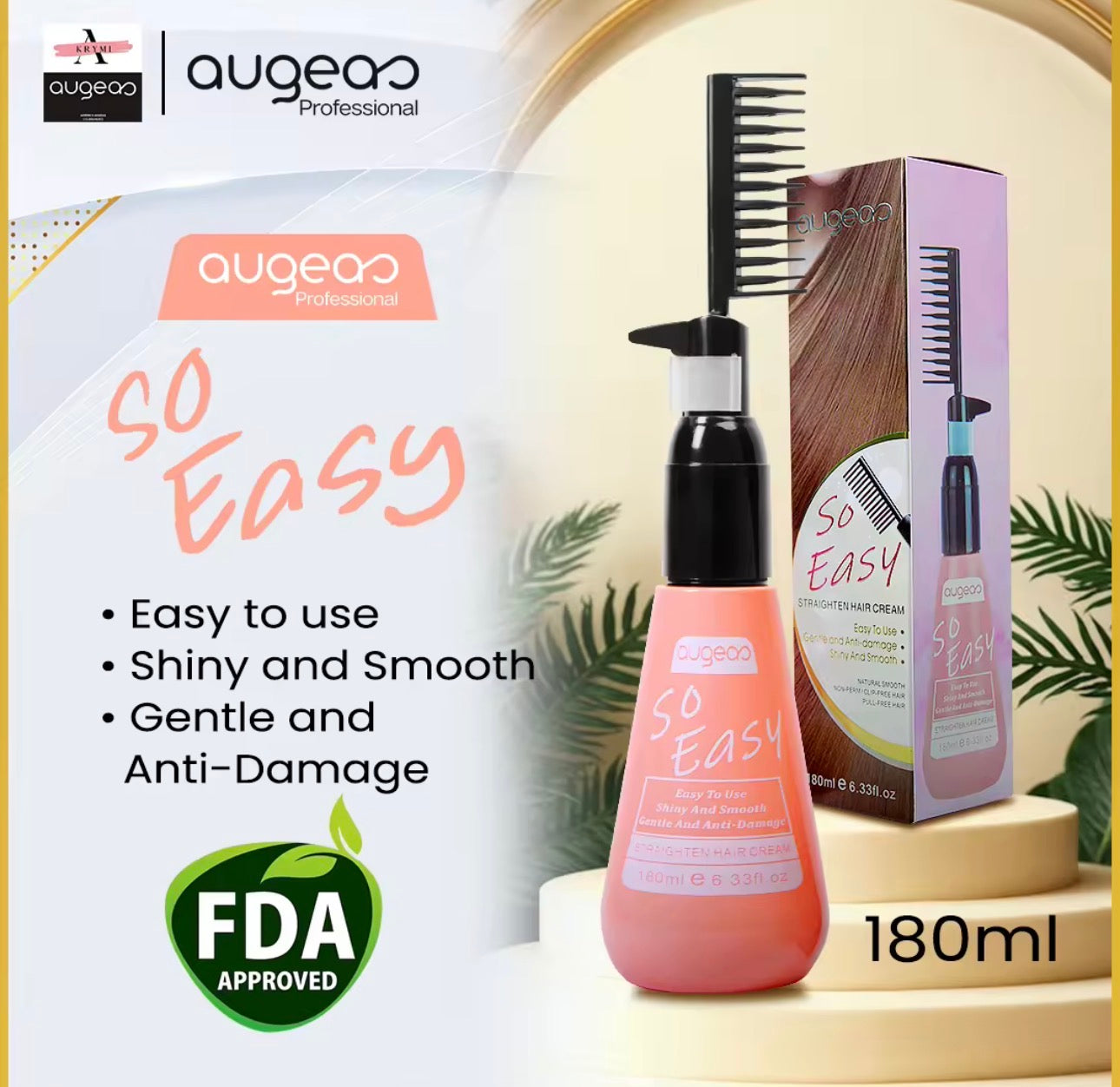 Augeas Professional So Easy Straighten Hair Cream | 180ml