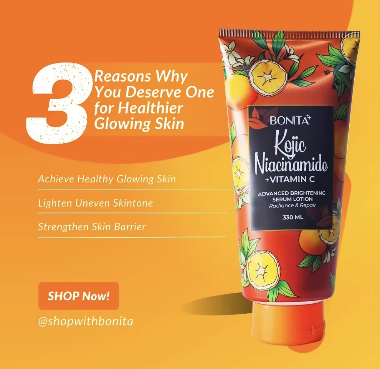 BONITA Kojic Niacinamide + Vitamin C Serum Lotion | 330ml