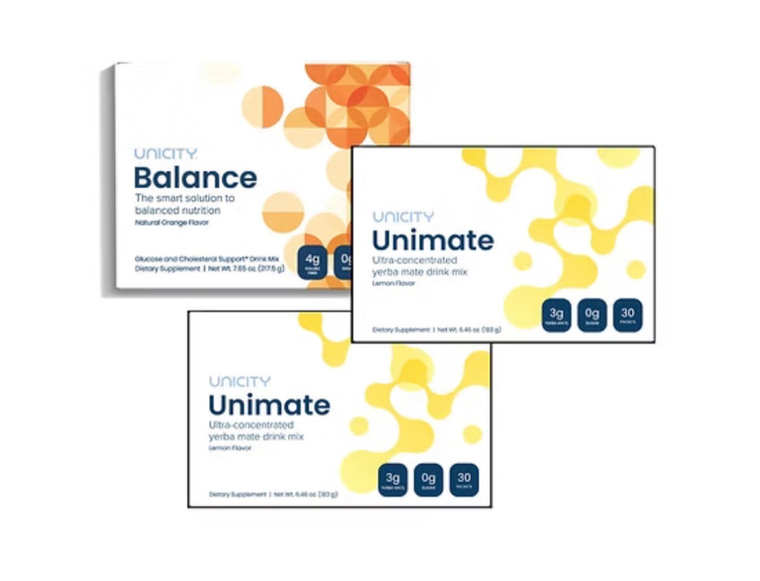 Unicity 2 Balance orange & Unimate 1 Lemon Wellness Bundle | 30days Supply