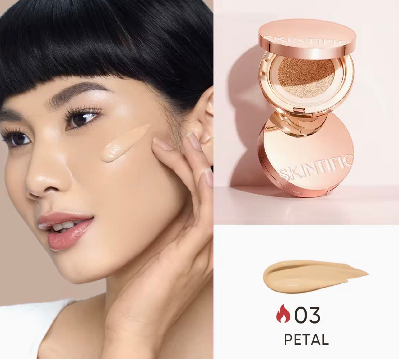 Skintific Cover All Perfect Cushion |High Coverage Poreless Flawless Foundation |24H Long-lasting SPF35 PA++++