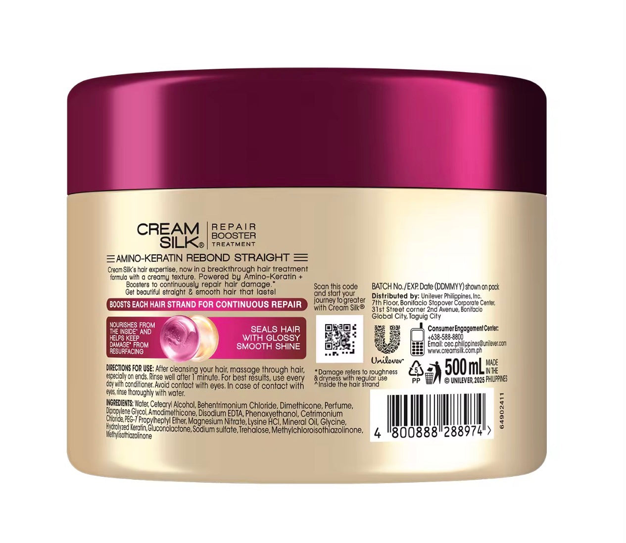 Creamsilk Amino Keratin Rebond Straight | Amino CollagenDamage Repair |500ml