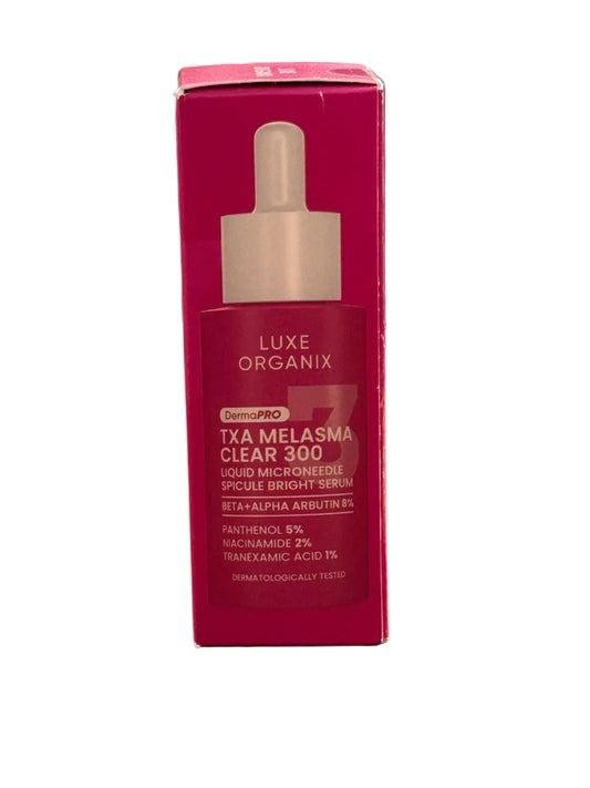 Luxe Organix DermaPRO TXA Melasma Clear 300 Liquid | Microneedle Spicule Bright Serum