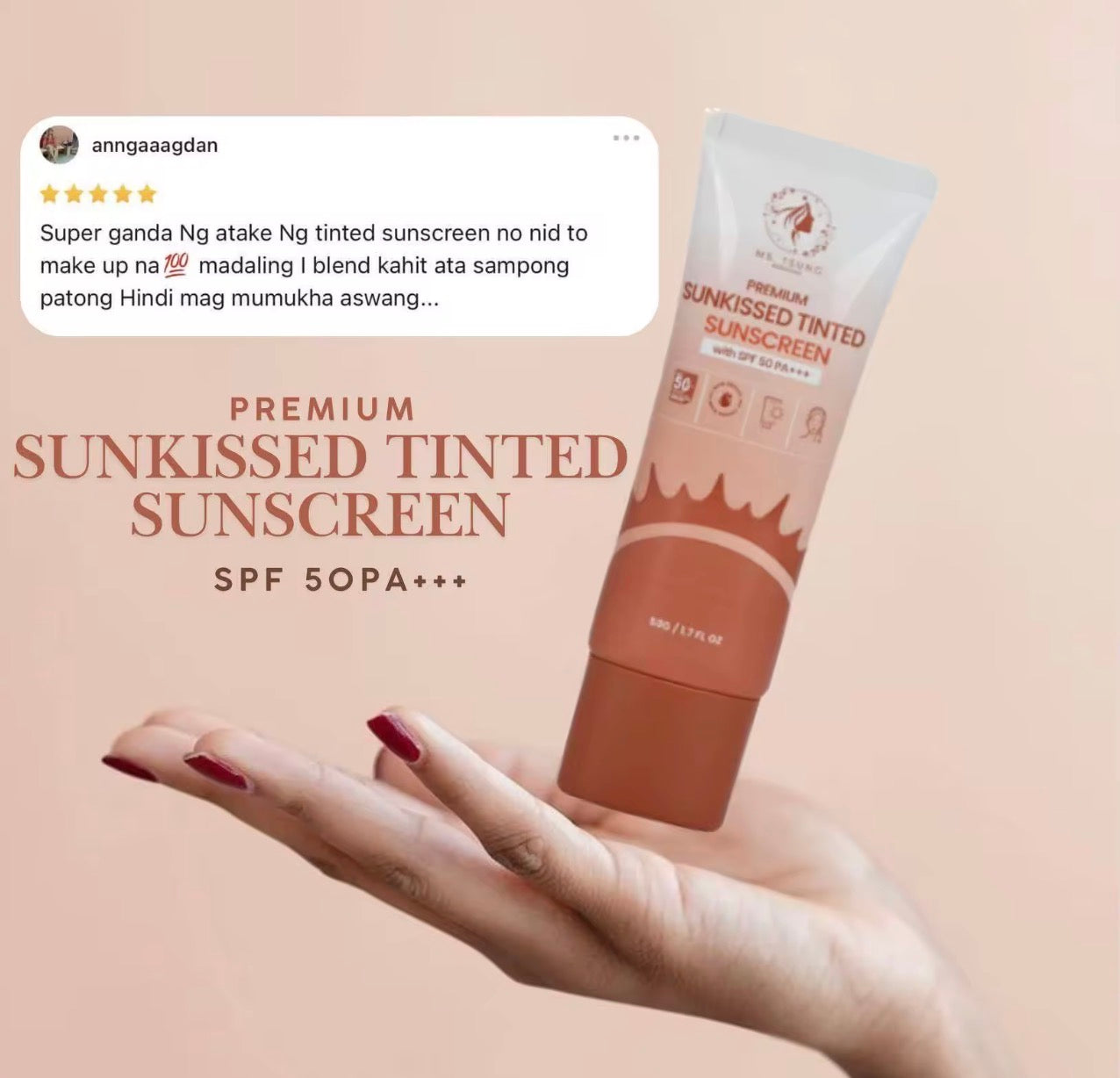 Ms Tsung Premium Sunkissed TINTED Sunscreen SPF50 PA+++