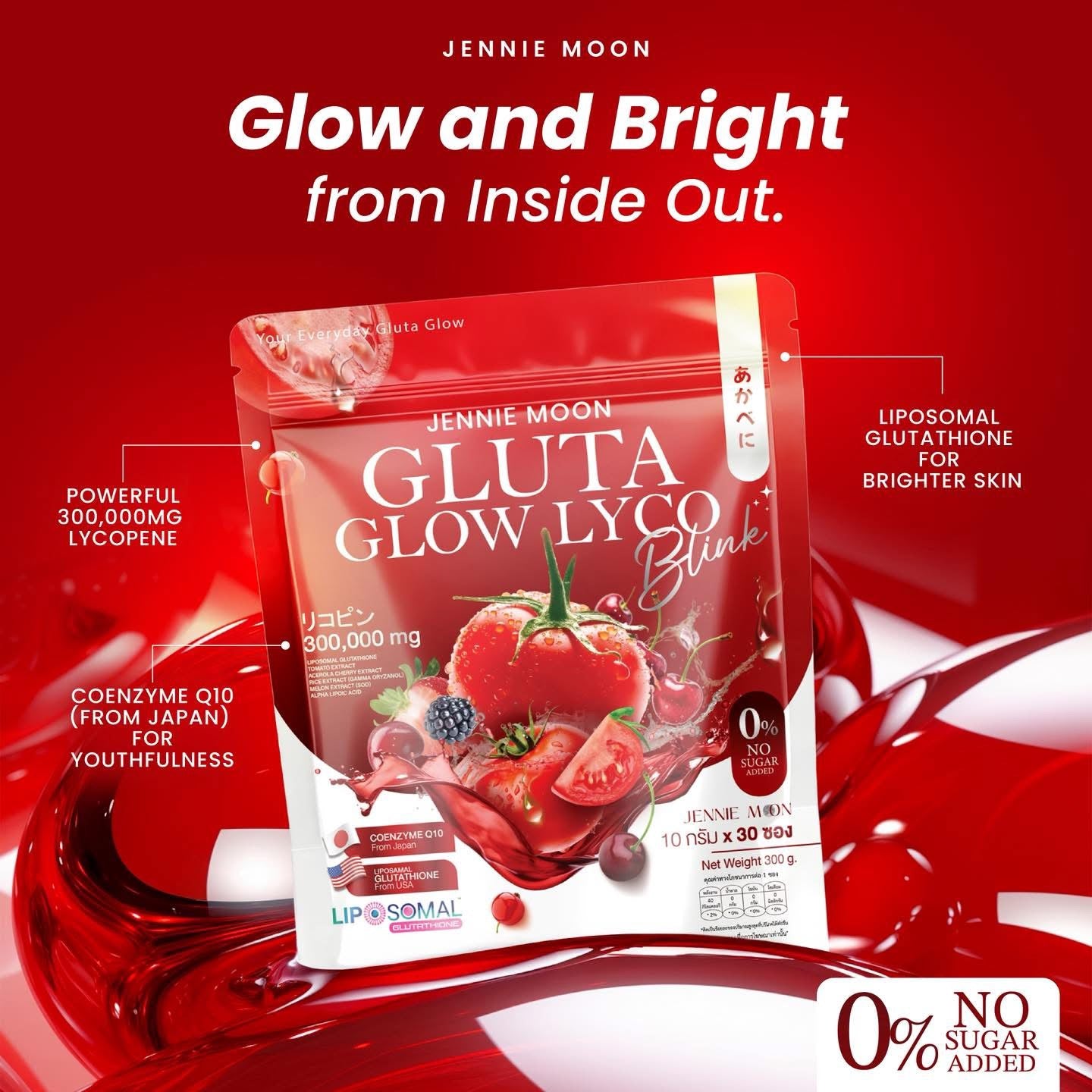 Jennie Moon Gluta Glow Lyco Blink | 30 sachets