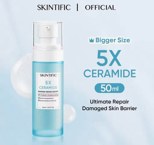 SKINTIFIC 5X Ceramide Skin Barrier Repair Serum Scientific Power Repairing Essence Facial Skin Serum |Bigger size 50ml
