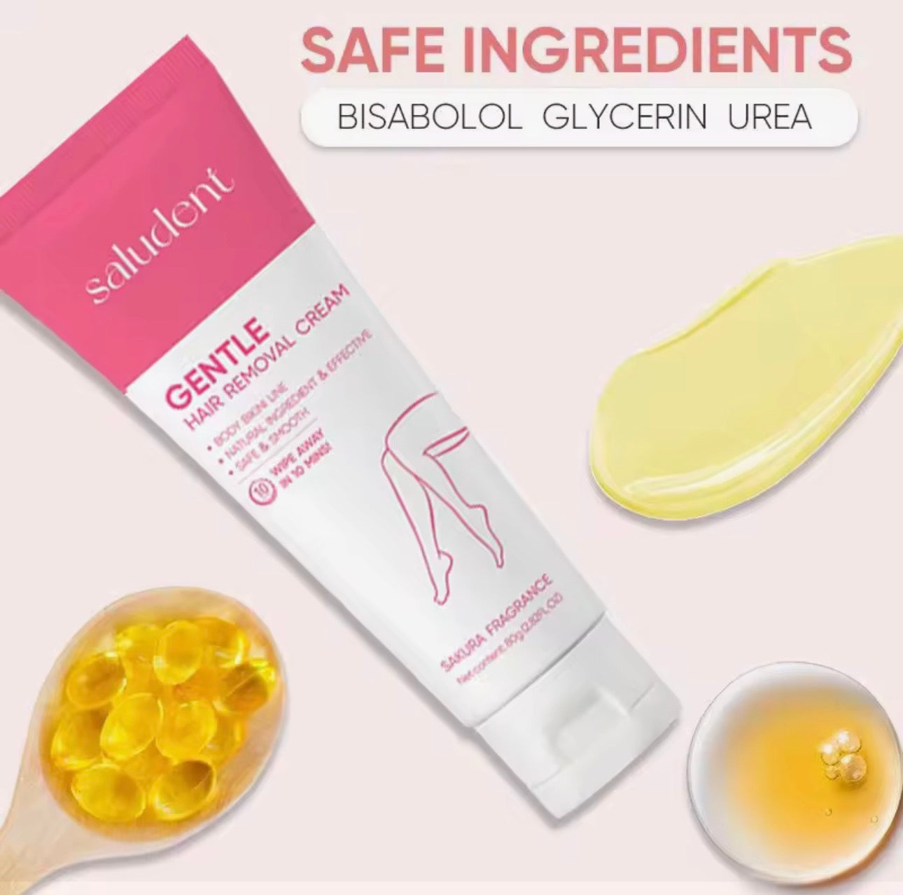 Saludent Gentle Hair Removal Cream | Sakura Fragrance | 80g
