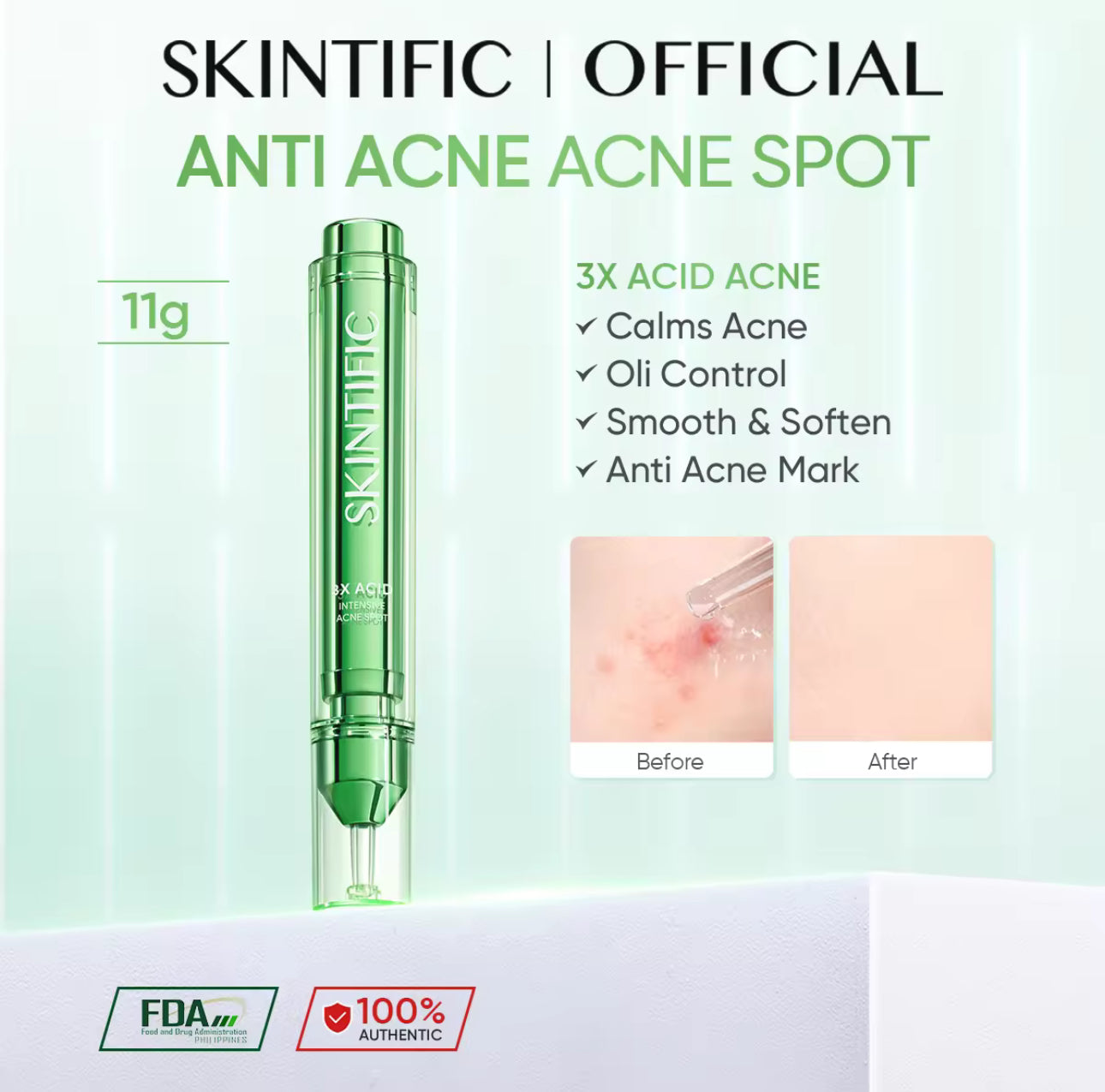 SKINTIFIC 3X ACID ANTI ACNE SPOT (11g)