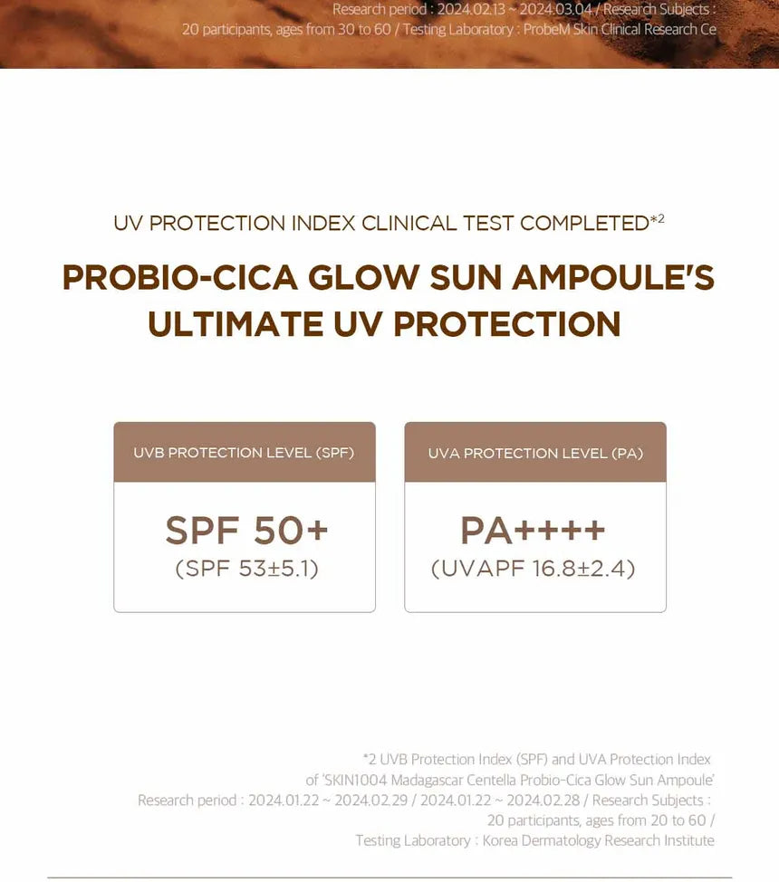 Centella Madagascar probio cica glow sun ampoule 50ml SKIN1004