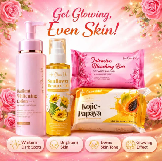 Her Choice Ph Set | 120g Intensive Soap | 120g Kojic Papaya Soap| Whitening Lotion | Sunflower Oil with free 60g intensive Soap