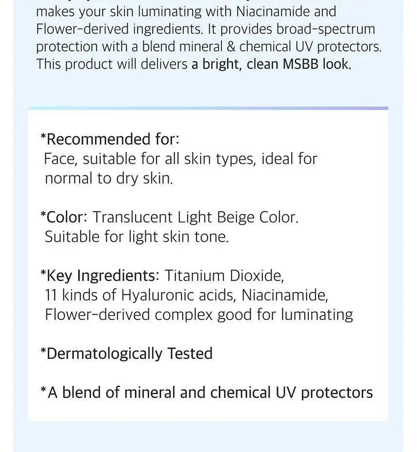 numbuzin - No.1 Pure Glass Clean Tone Up 50ml SPF 50+ PA ++++