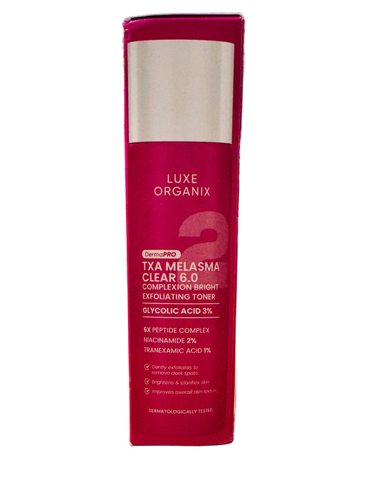 Luxe Organix DermaPRO TXA Melasma Clear 6.0 Complexion Bright Exfoliating Toner | 150ml