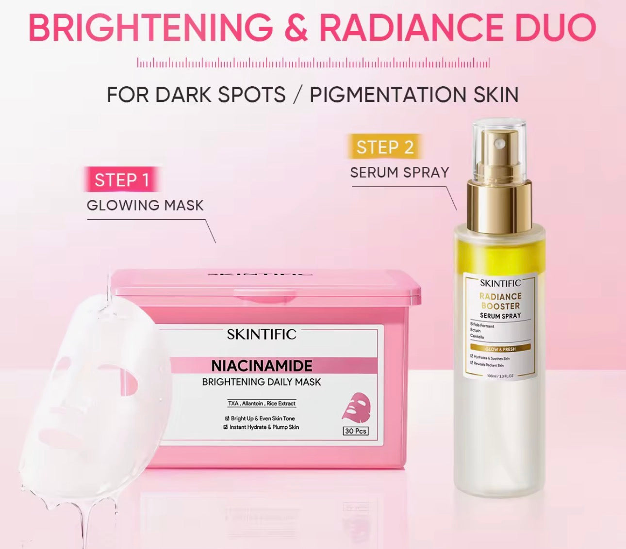 SKINTIFIC Niacinamide Brightening Daily Mask | 30 sheets