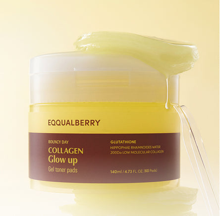 Eqqualberry Bouncy Day Collagen Glow up | Gel Toner 60 Pads |