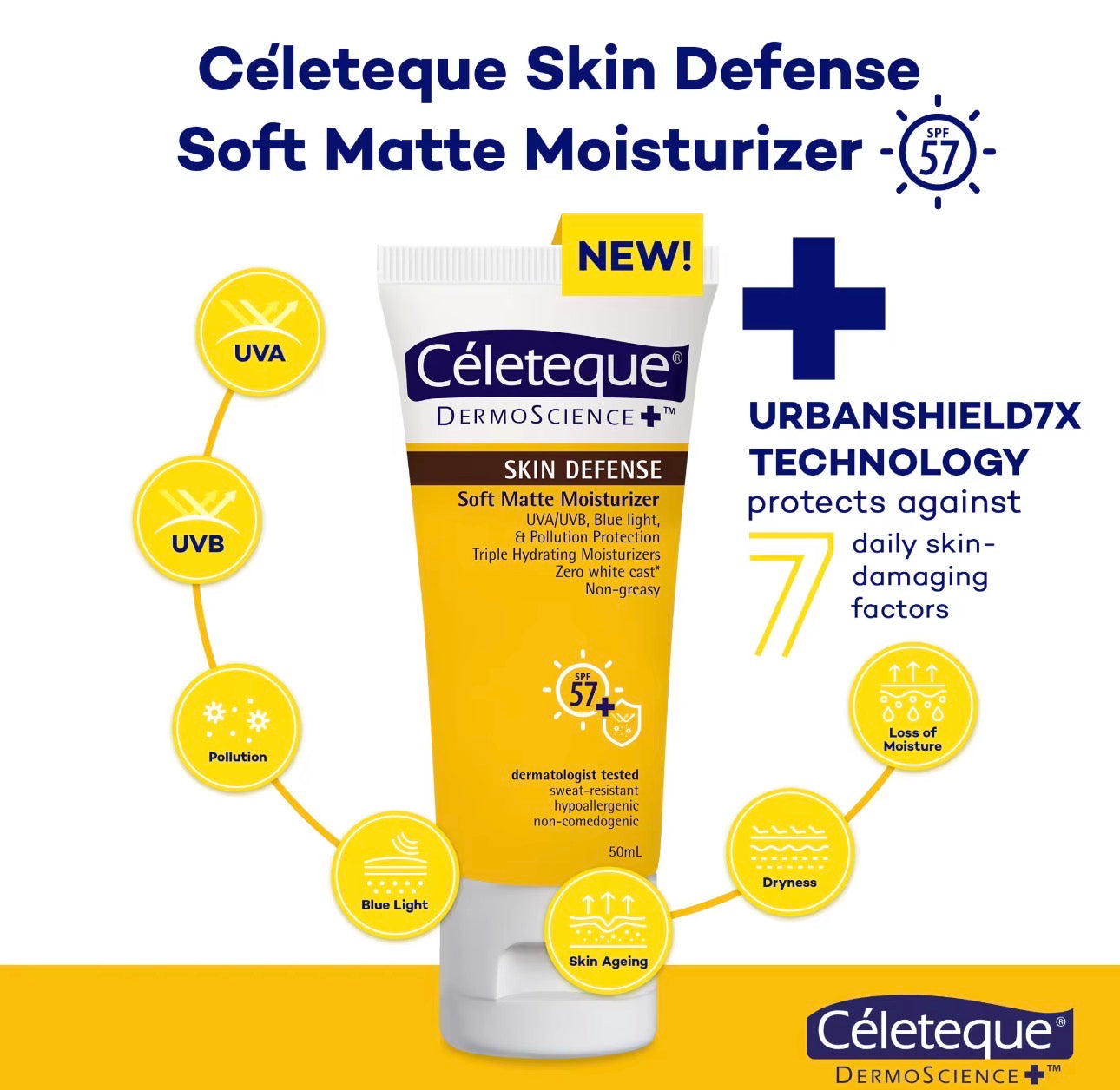 Céleteque Skin Defense Soft Matte Moisturizer SPF 57+ | 50ml