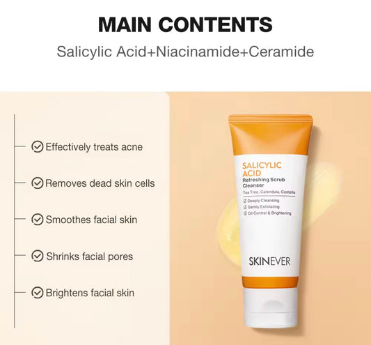 SKINEVER Salicylic Acid Refreshing Scrub Cleanser | 80ml