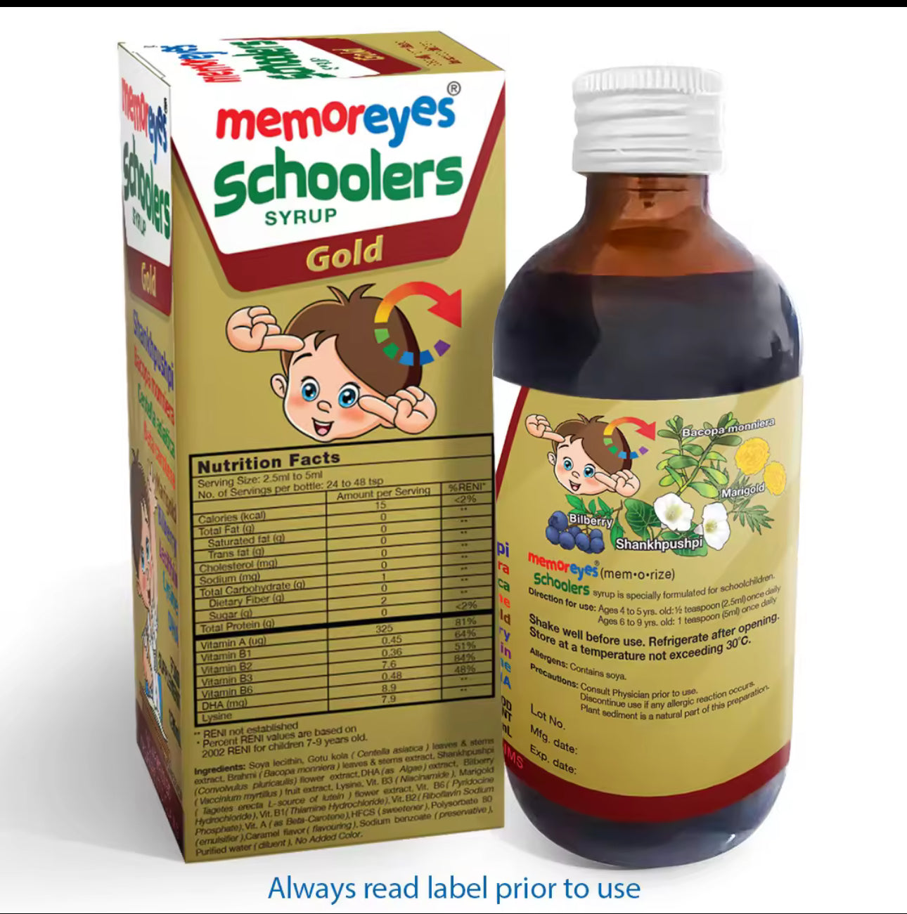 MemorEyes Schoolers Gold Syrup 120ml